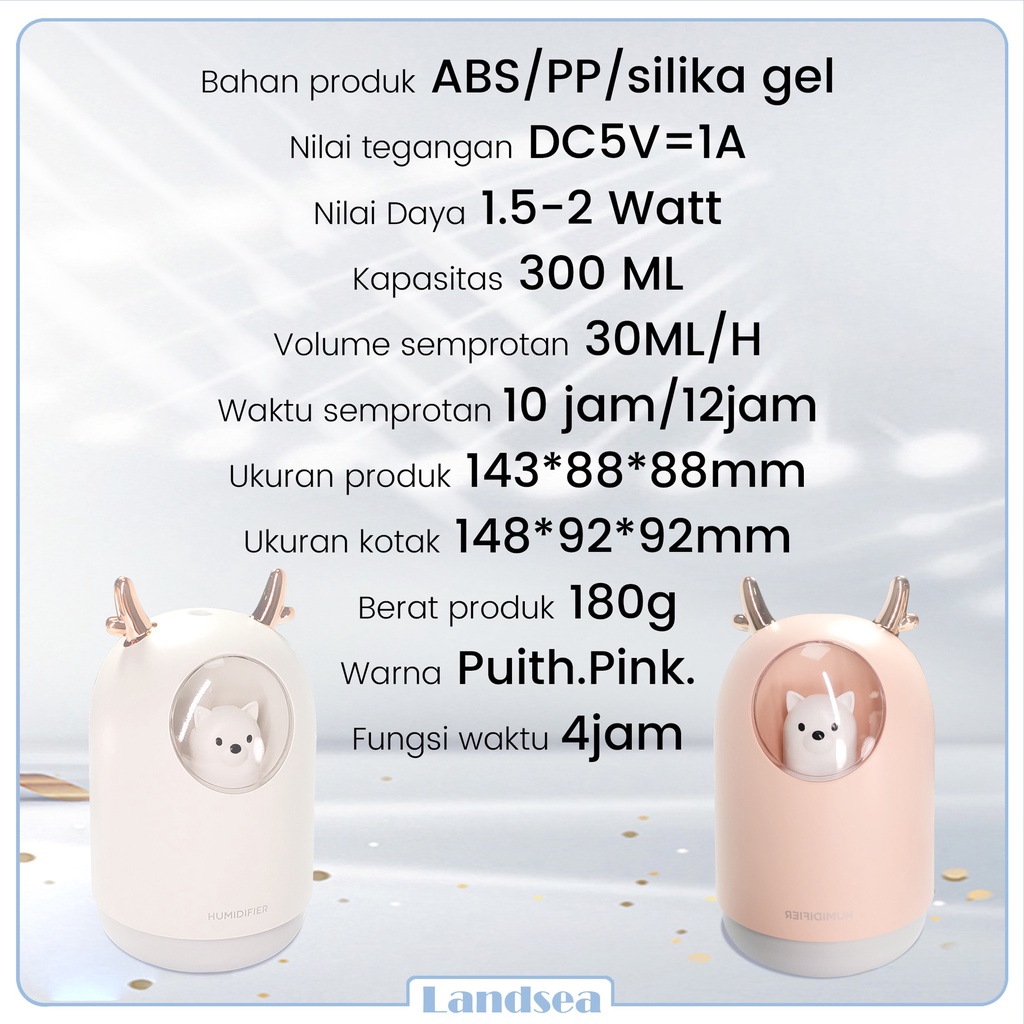 Landsea Humidifier Air 300ml Diffuser Aroma - Pelembab Udara - Terapkan ke Essential oil-4