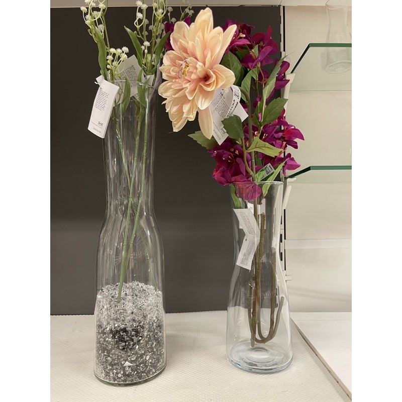 vas bunga kaca tinggi 14cm 30cm 45cm 65cm pot bunga kaca gelas bening tinggi dekorasi rumah