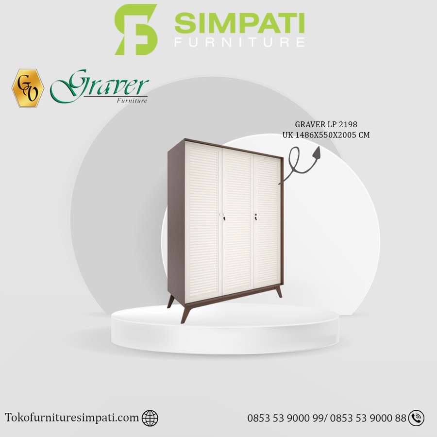 Graver Lemari Pakaian 3 Pintu LP 2198