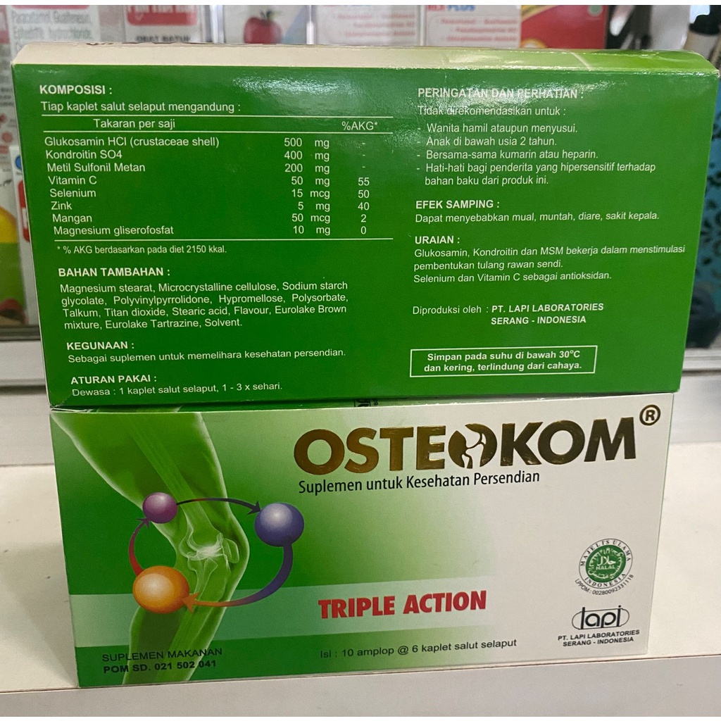 Osteokom Per strip isi 6 Tablet / Suplemen Sendi dan Nyeri