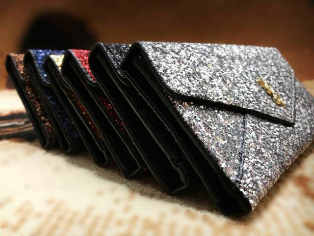 Dompet wanita Blink Glitter amplop/elegant/simple model /kado/gift