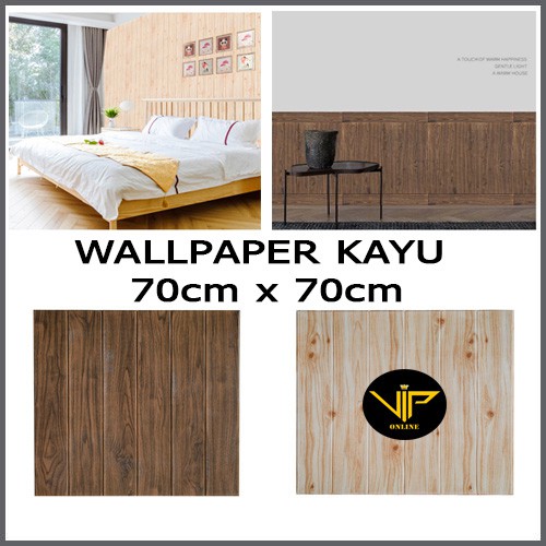 VIP Wallpaper Kayu Foam Premium Wallpaper Sticker