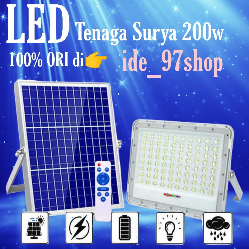 Lampu Led tenaga surya-solar cell 200W panel Surya.