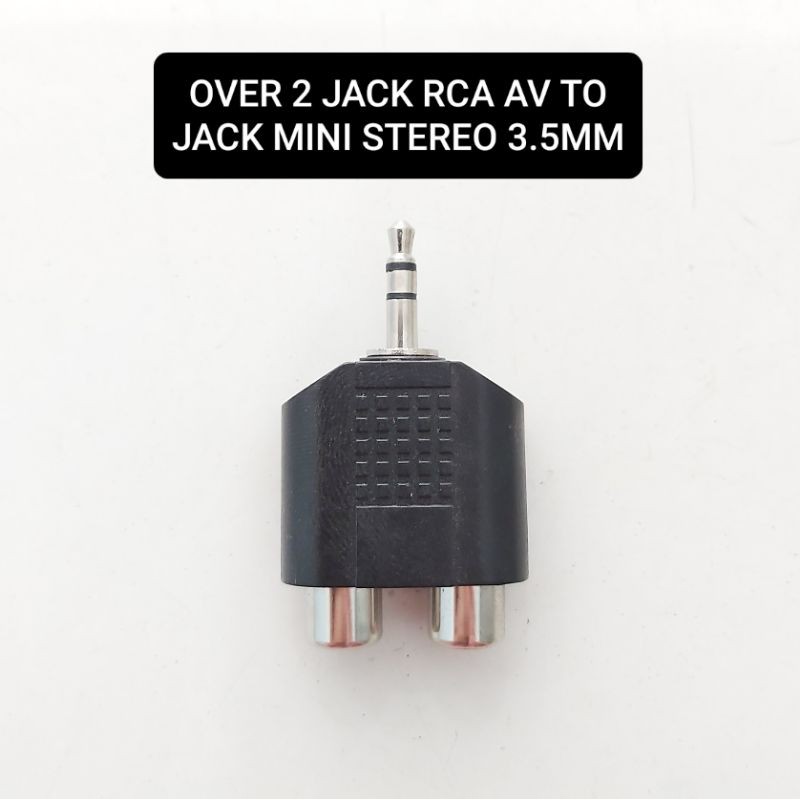 OVER 2 JACK RCA AV TO 1 JACK MINI STEREO 3.5 MM SAMBUNGAN AV KE HP