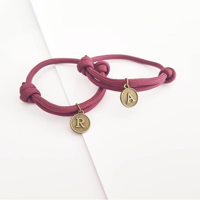 PARACORD ROUND MAROON (gelang nama / gelang inisial / gelang unisex / gelang couple / gelang)