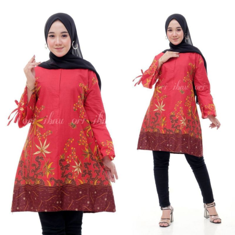 TUNIK BATIK TERBARU ATASAN WANITA KEKINIAN BAJU BATIK 2022