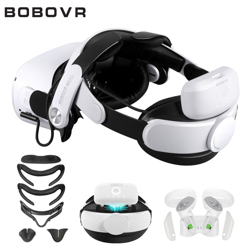 BOBOVR M2 Pro Head Strap For Oculus Quest 2 VR Headset Battery Elite Halo Strap Battery Pack Control