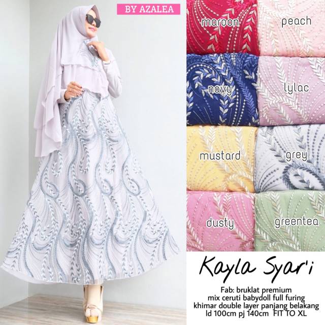 RHS ~ kayla gamis syari bahan brukat premium ori solo by azalea