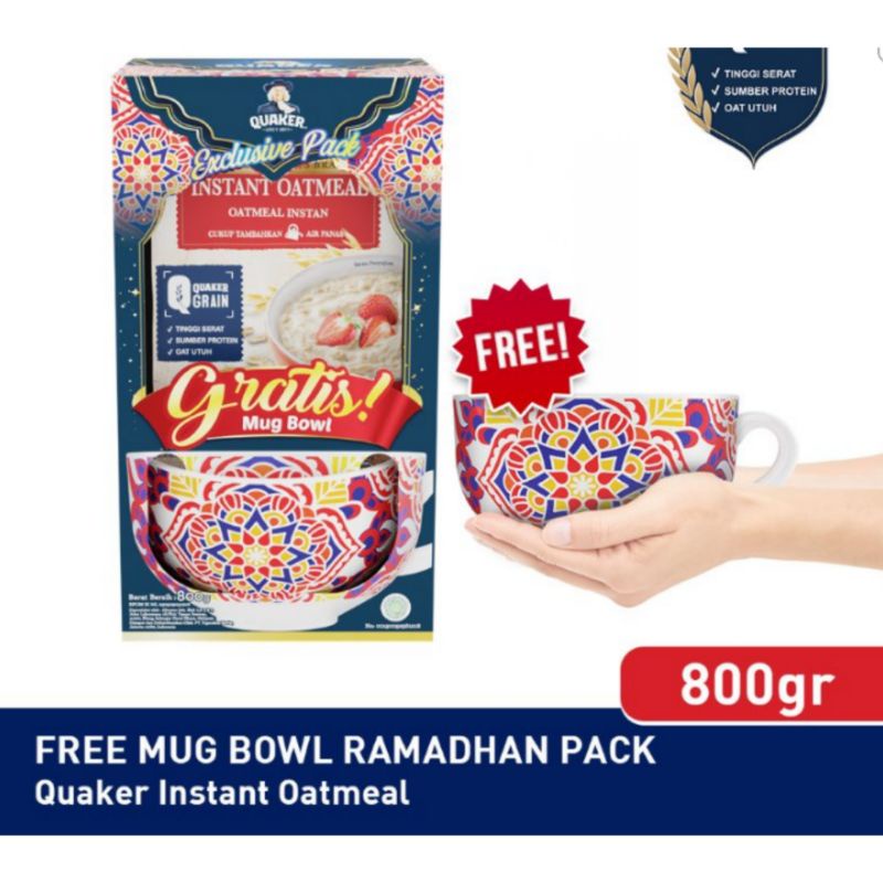 

Quaker Oat Instant 800 gram free mug