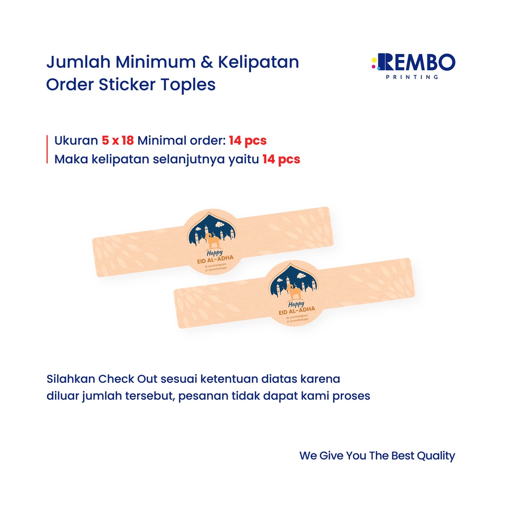 Cetak Sticker Toples Idul Adha Sticker Label Toples Kue