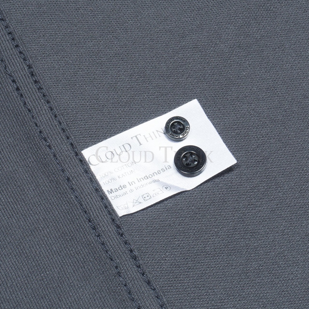 Kemeja Pria Lengan Panjang Abu-Abu Tua | Dark Gray Original Cotton Pique Best Quality