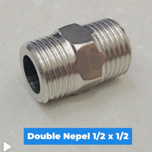 DN- 088 Double Nepel 1/2 Inch x 1/2 Nipple Stainless 304