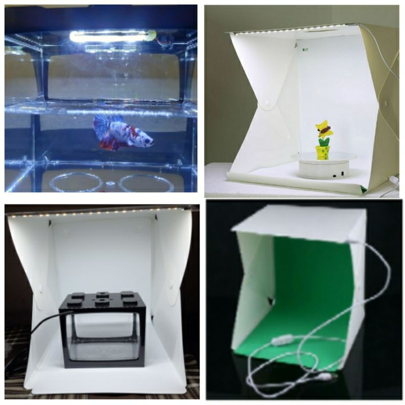 soliter cupang lampu LED/guppy/aquarium mini/soliter selfie cupang/photo studio mini