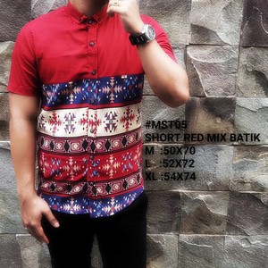 Kemeja Pantai Pria Lengan Pendek Putih Biru Tokean Kasual Baju Cowok