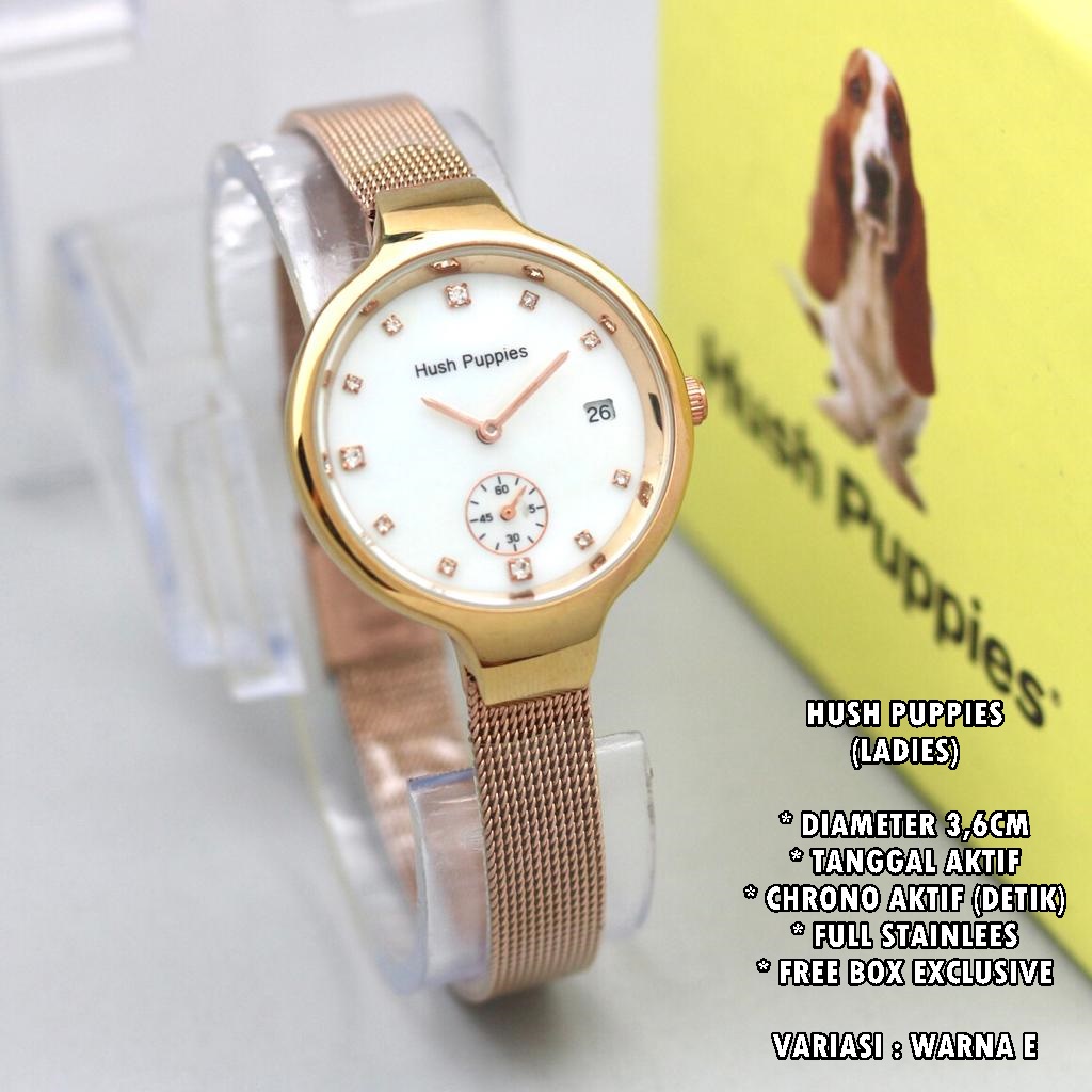 (FREE BOX) JAM TANGAN WANITA FASHION RANTAI PASIR BODY BULAT TANGGAL &amp; CHRONO AKTIF