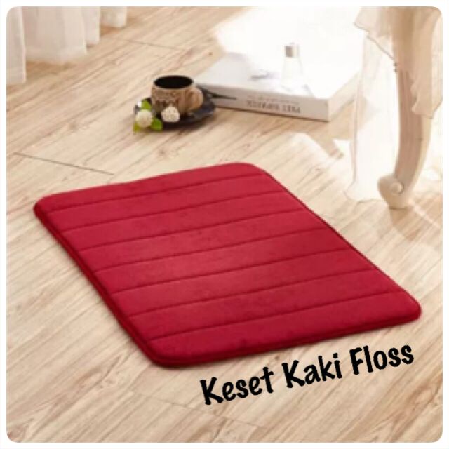 PEACH Keset kaki Anti Slip Bahan Memory Foam Menyerap (40×60cm) Keset Kamar Mandi / keset kaki floss