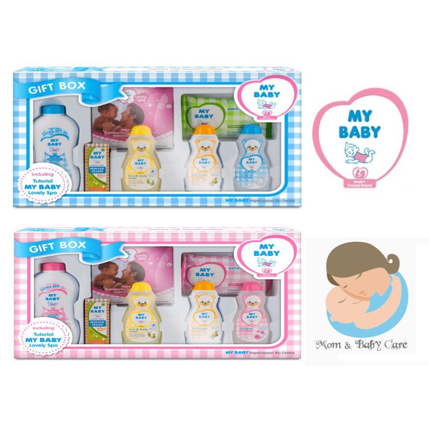 ♥BabyYank♥ MY BABY Gift Box Blue [600 g] 7 Items - GIFT SET MY BABY/KADO KELAHIRAN/TOILETRIES GIFT SET TERMURAH