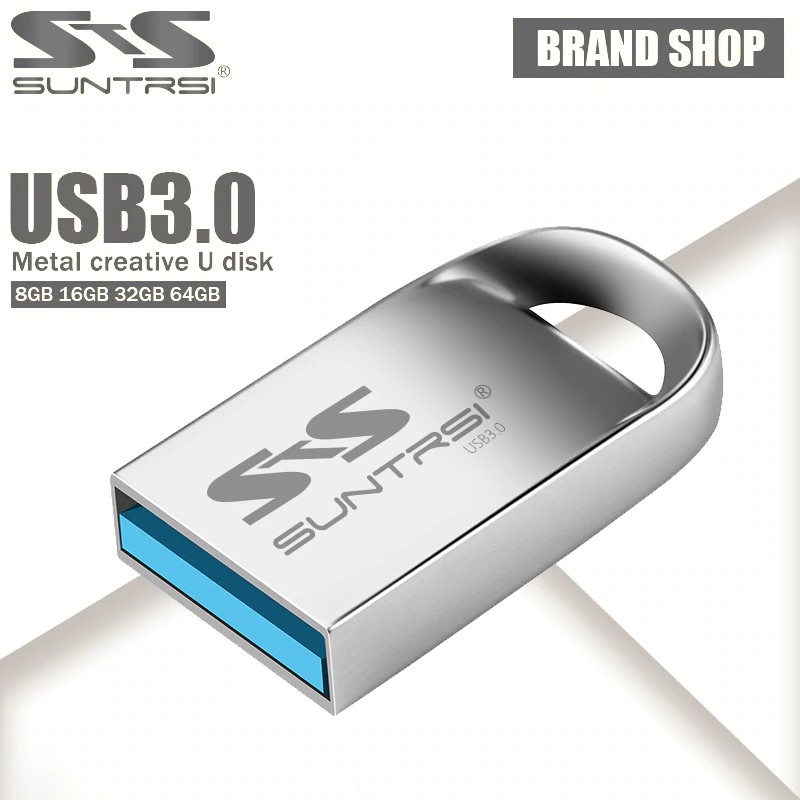 Suntrsi Pendrive 128GB Metal USB Flash Drive 64GB Mini Pen Drive 16GB USB 3.0 High Speed USB Stick