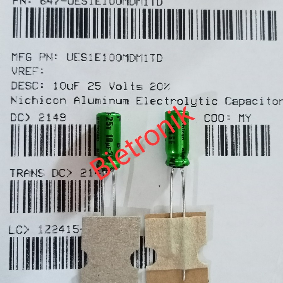 Kapasitor 10uF 25V BP Bipolar Nichicon MUSE