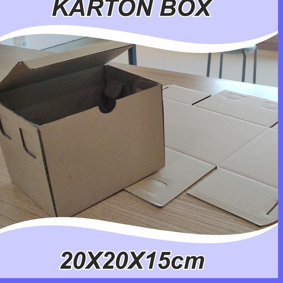 

▼ (10 pcs) Karton Box Polos uk 20x20x15 cm BF Kardus Packing Murah ❃