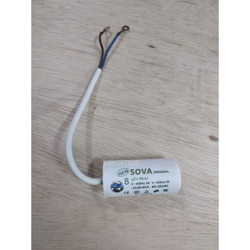 8 UF/450 V SOVA CAPACITOR /KAPASITOR BULAT/CAPASITOR POMPA AIR