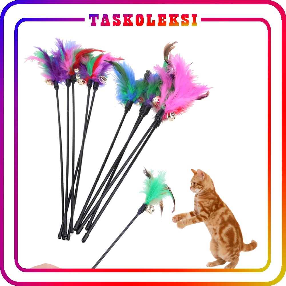 ☛TK☚ R538 Mainan Kucing Cat Teaser Cat Toys Stick Mainan Kucing bulu Lonceng Krincing