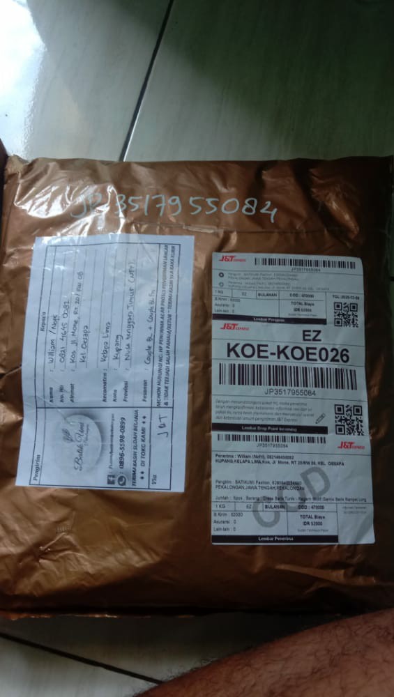 Gamis Batik Rampel Long Dress Batik - Gamis Kombinasi