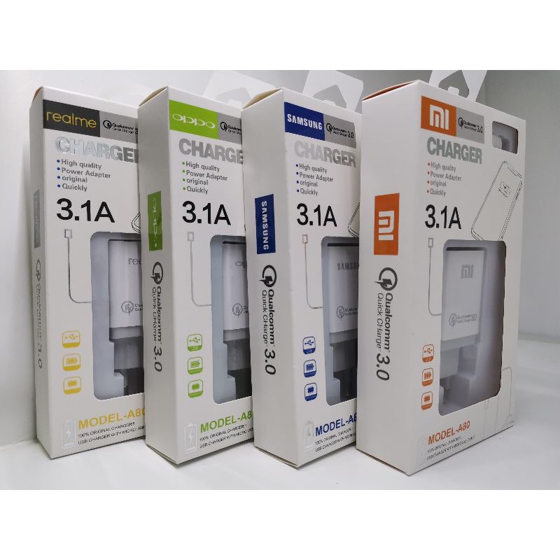 Charger Casan Travel Adapter Quick 3.1A Fast Charging Micro USB Vivo Realme oppo Xiaomi Redmi