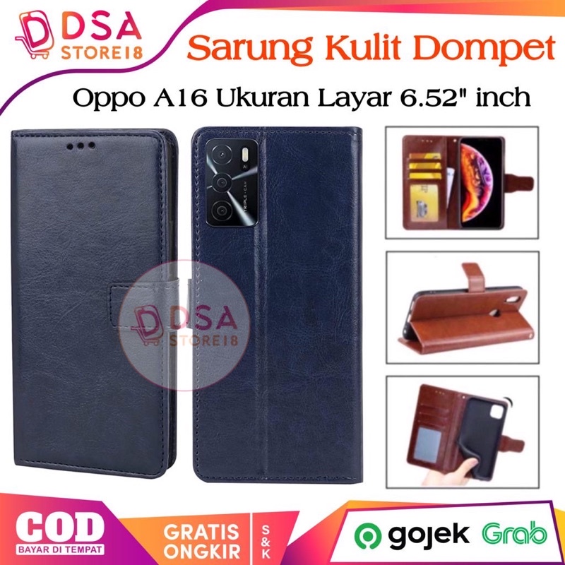 Case Oppo A16 / Casing Oppo A16 / Leather Case Flip Cover Wallet Dompet Hp Casing Kulit