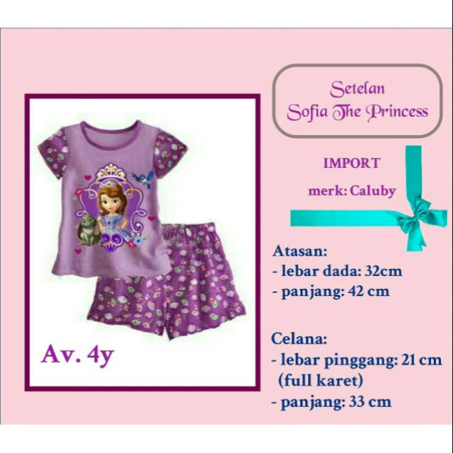 Setelan Sofia The Princess