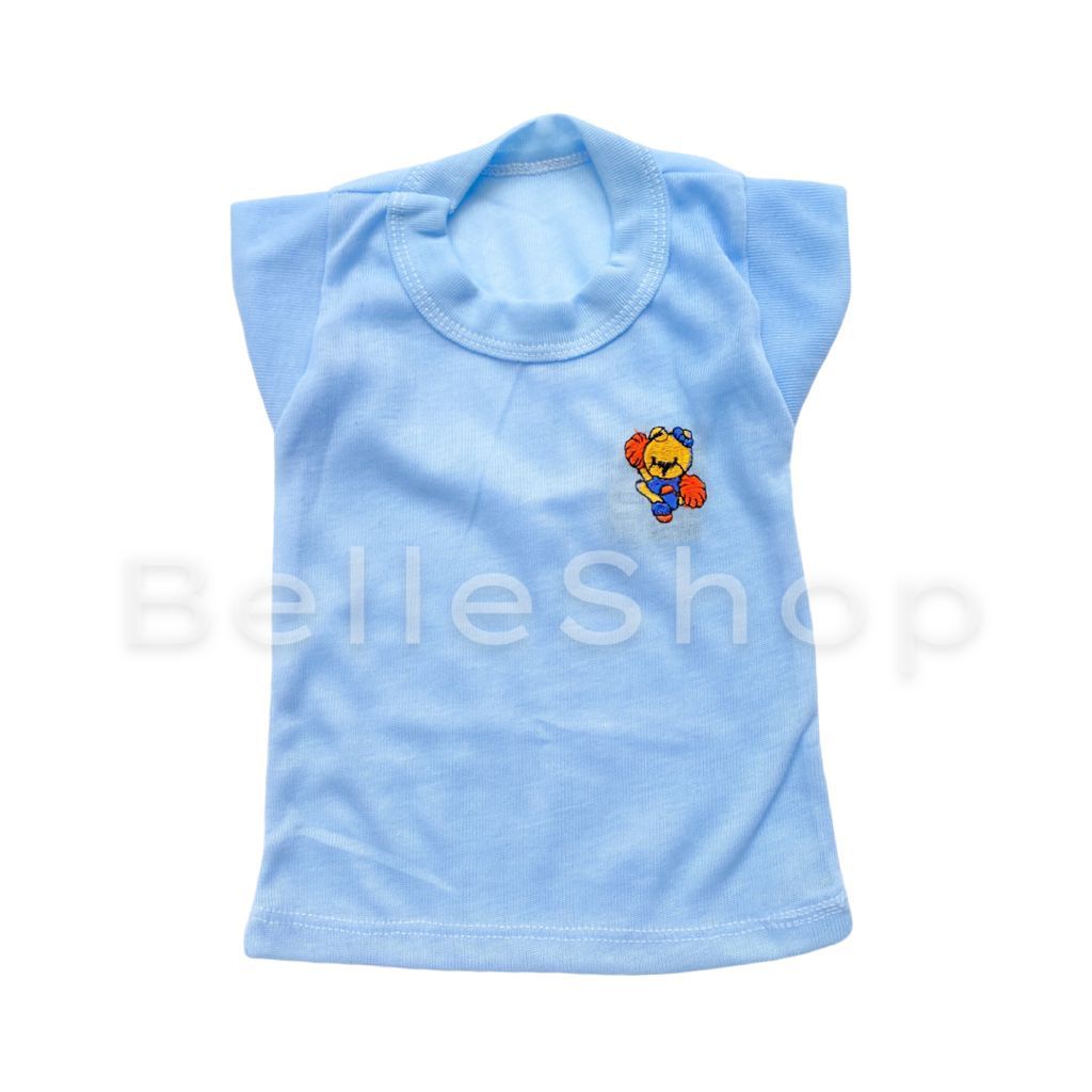 BELLE-12 PCS Kaos Oblong Anak Bordir Lengan Pendek SETALI  Bordir