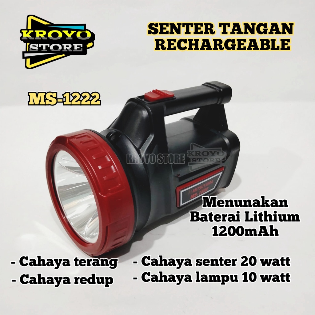 SENTER LED TANGAN 10 WATT MITSUYAMA MS-1222 SUPER TERANG