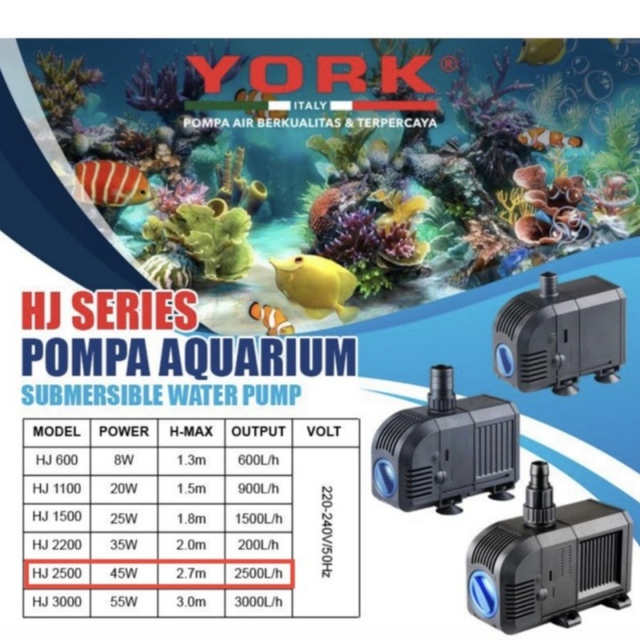 Pompa Celup Mini Kecil Submersible 45 Watt York HJ-2500