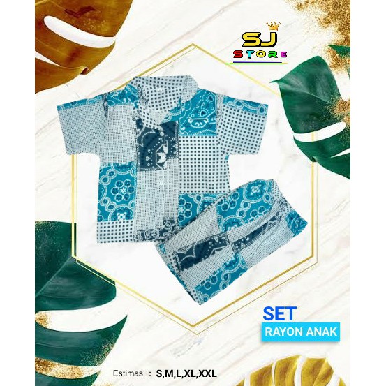 Daily Set Anak / Set Rayon / Daily Wear / Baju Anak / Piyama Rayon / Set