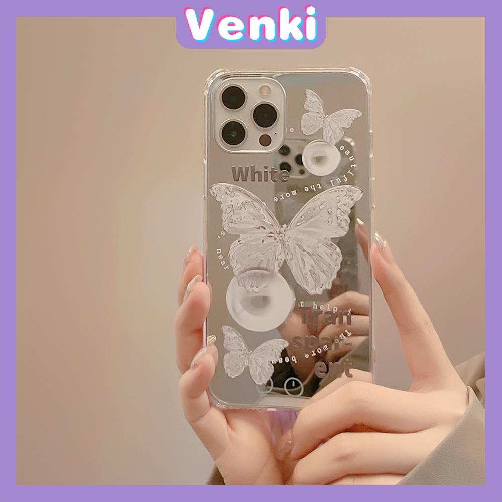 iPhone Case Acrylic HD Mirror Laser Airbag Shockproof Protection Camera Cute Crystal Butterfly Compatible For iPhone 11 iPhone 13 Pro Max iPhone 12 Pro Max iPhone 7 Plus xr