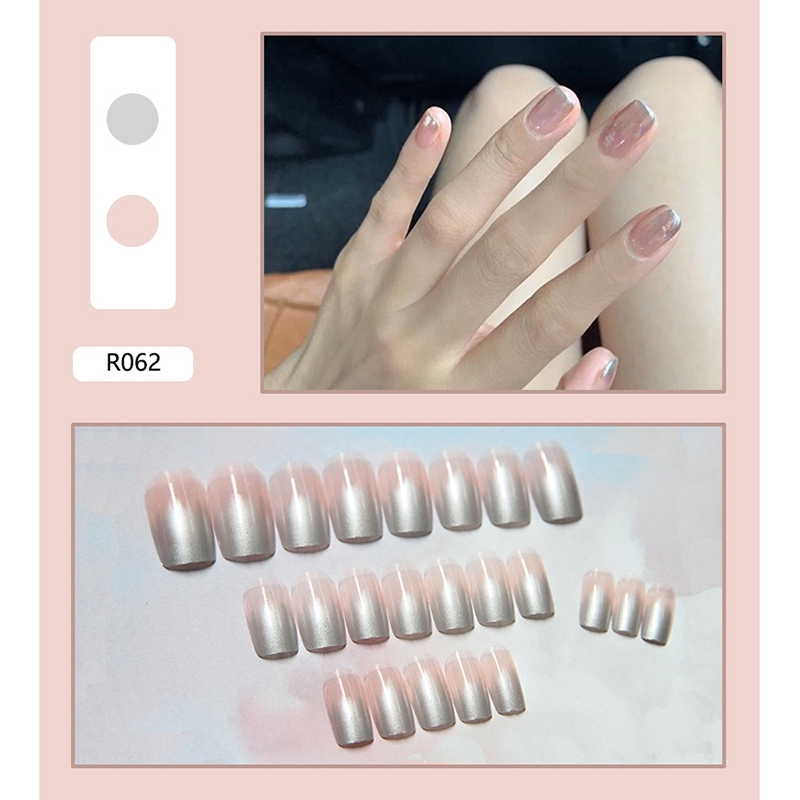 R061-r076 24pcs / Kotak Kuku Palsu Full Cover Untuk Nail Art