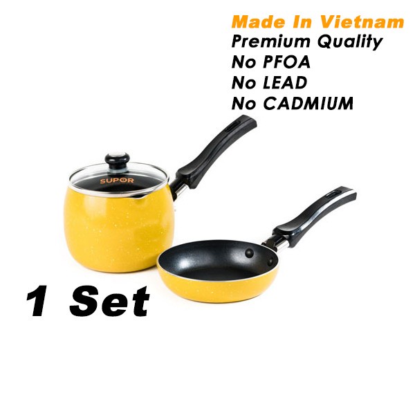PANCI / TEFLON FRY PAN WITH STOCKPOT - SUPOR 1 SET T0305