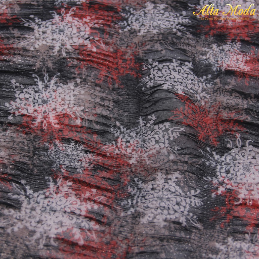 

Alta Moda Chiffon Pleats Item Motif Bunga Bintang Putih Pink (1M)