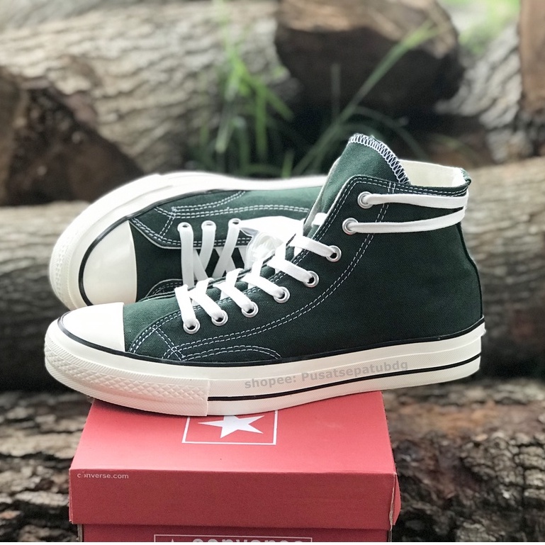 Sepatu Converse 70s High Egret Army Green Herbal Glossy