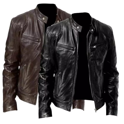 jaket kulit pria terbaru/jaket kulit sintetis /jaket motor/jaket terlaris yg lg tren