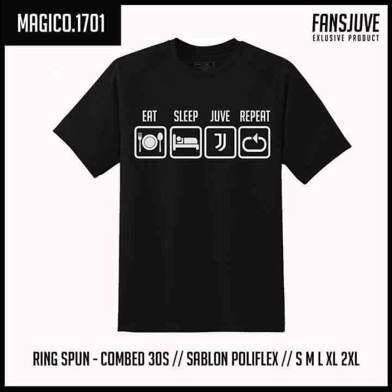 Kaos Juventus Juve Repeat size kecil dan size besar jumbo bigsize