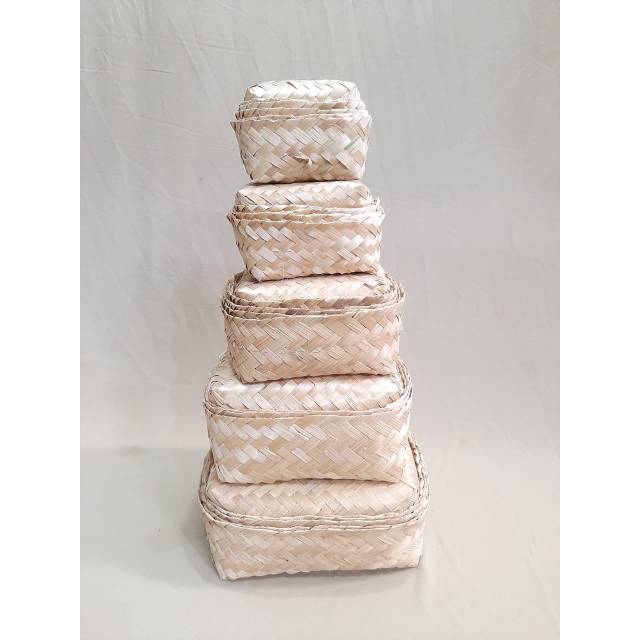 Besek Anyam Bambu, Wadah Unik Bambu Perset Isi 5 Pasang