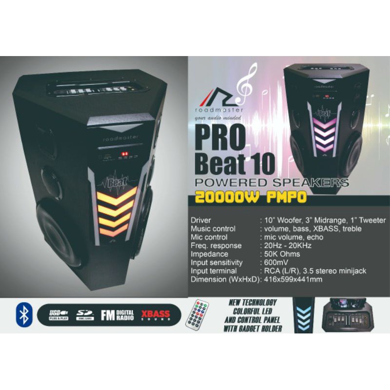 Speaker Aktif Roadmaster Pro Beat 10 Bluetooth