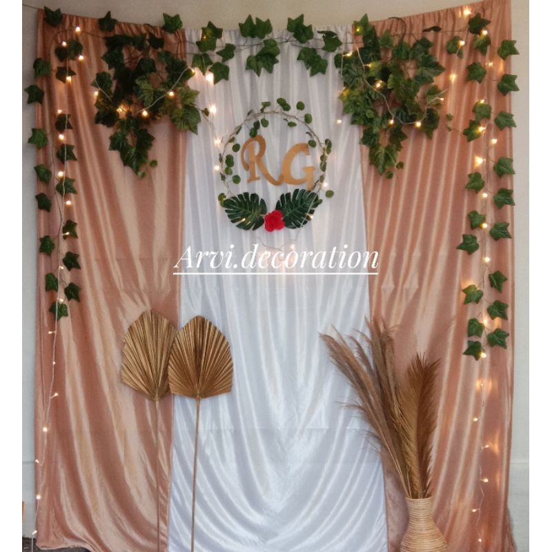 Paket dekorasi lamaran / backdrop background lamaran / tunangan / akad nikah  (DIJUAL SATU SET)