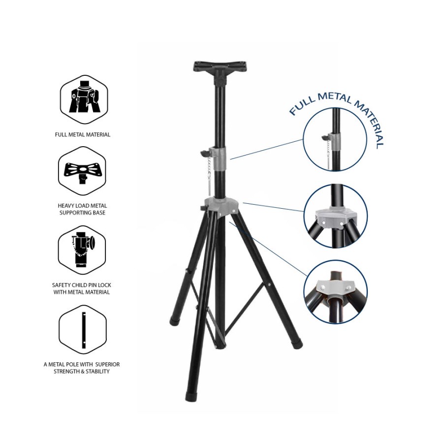 Stand Speaker Tripod full besi tebal kualitas bagus kokoh Oximus R330