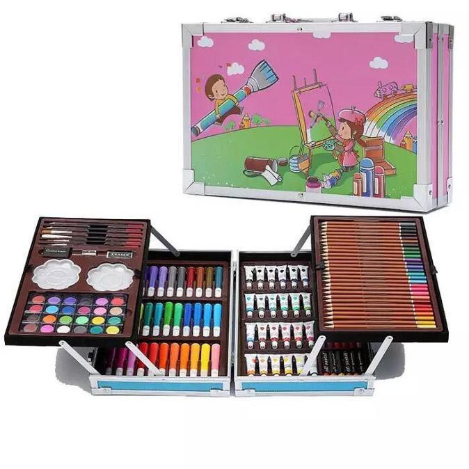 

Ready Stok! Art Set Art Menggambar Melukis Anak Kotak Koper Besi - Biru Muda Terpercaya