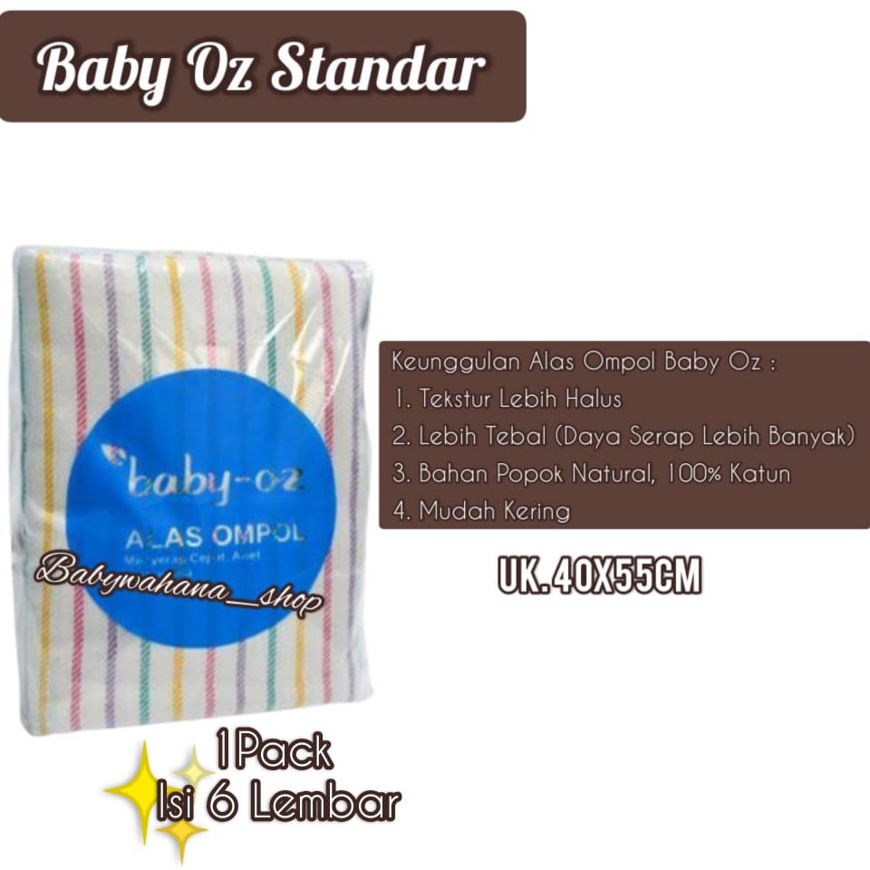 ORIGINAL Alas Ompol Baby Oz Garis STANDAR Popok Murah Popok Lurik Perlak Pipis Bayi Katun Tebal
