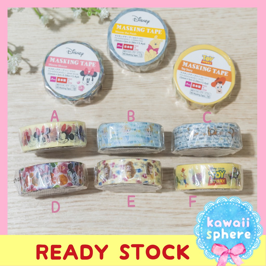 

Washi Tape Disney Minnie, Princess, Toy Story | Masking Tape Daiso Japan