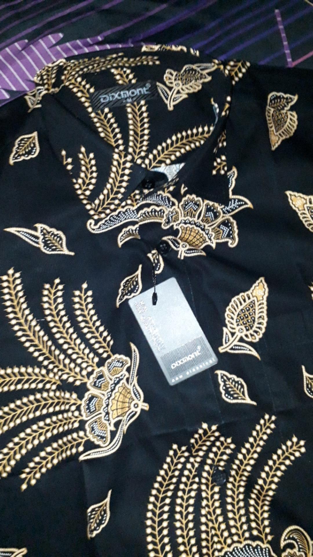 Kemeja Batik Pria Lengan Pendek Bs100 Katun Motif Modern Dixmont Semi Slimfit Premium