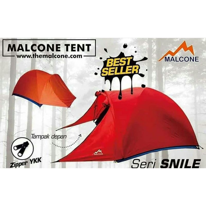 Tenda Dome New Malcone Snile Tenda Camping Kemah Merah Biru